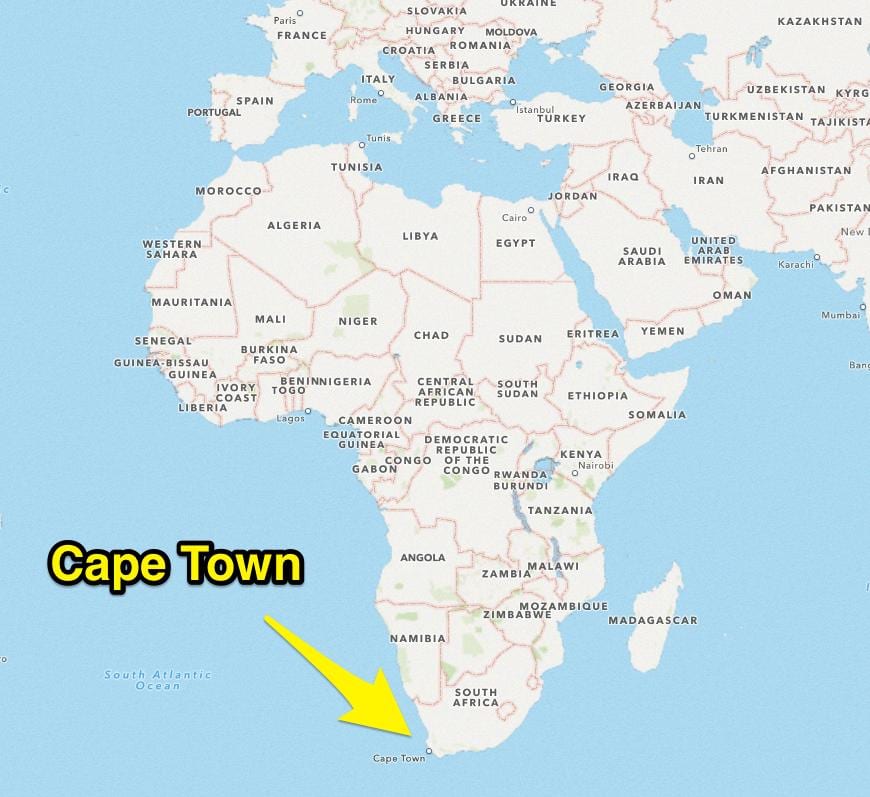 Cape Town city map Sør-Afrika