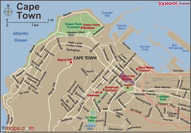 city of Cape Town kart-visningen