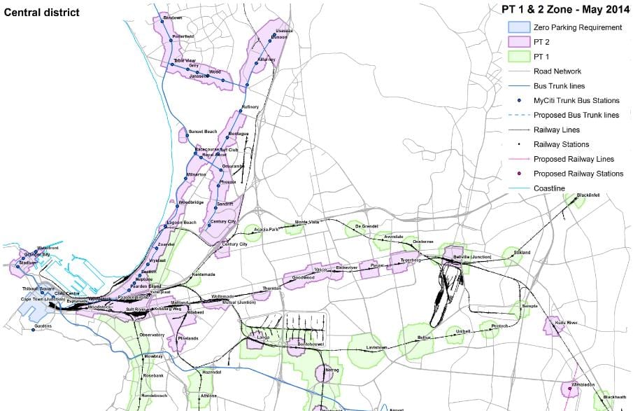 kart over Cape Town reguleringsplan