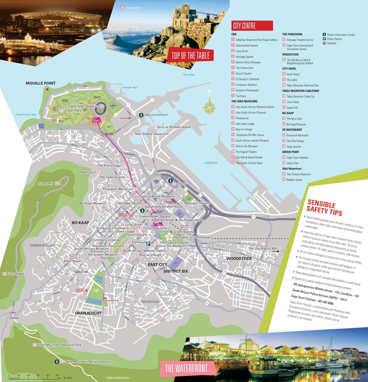 city sightseeing i Cape Town kart
