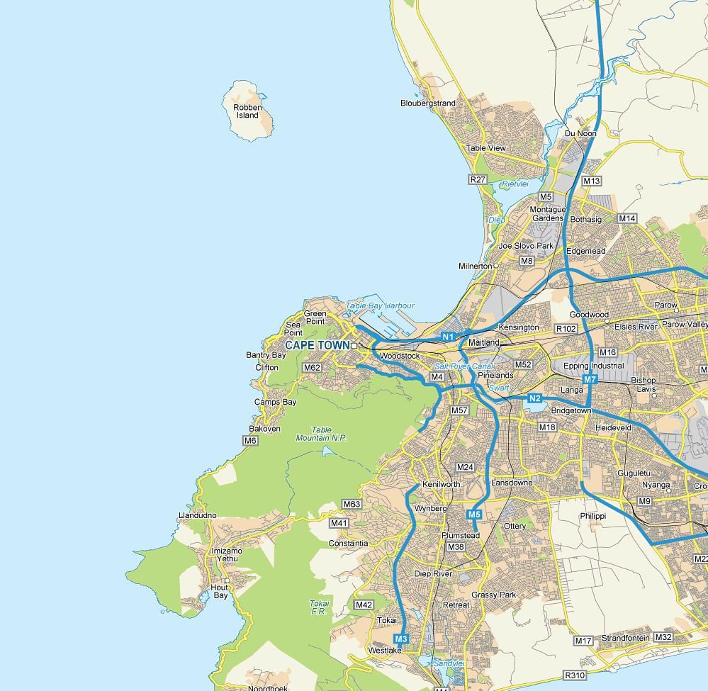 Cape Town sentrum kart
