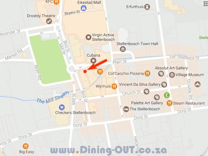 kart over dorp street i Cape Town