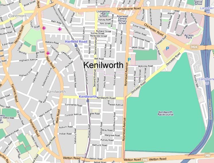 kart av kenilworth Cape Town