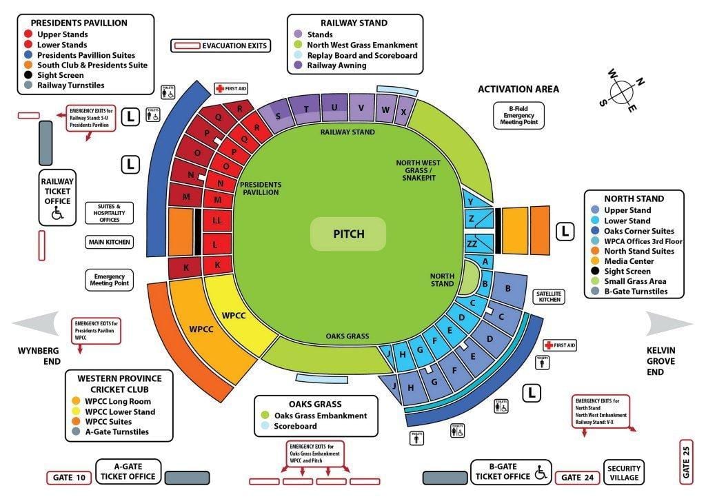 newlands cricket stadion kart