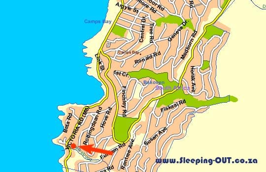kart av ocean view Cape Town