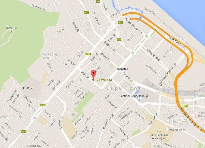 kart over wale street i Cape Town
