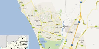 Kart over blouberg
