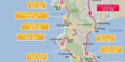 Kart over cape argus rute