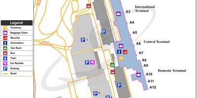 Cape Town internasjonale lufthavn kart