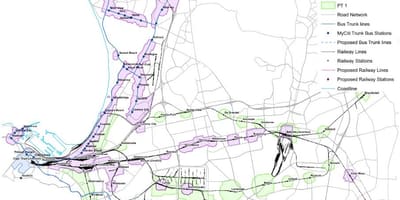Kart over Cape Town reguleringsplan