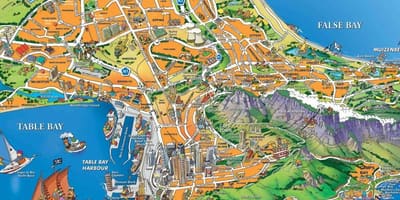 Turist kart over Cape Town