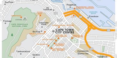 Kart over century city, Cape Town