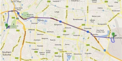 Kart av crawford Cape Town