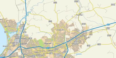 Kart over durbanville forstedene