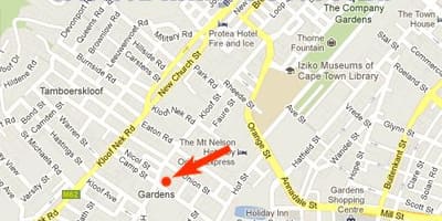 Kart av gardens shopping centre-Cape Town