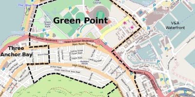 Green point i Cape Town kart