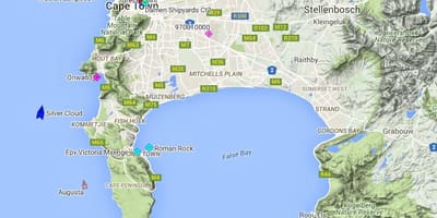 Kart av kartet av fish hoek sentrum og omgir